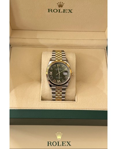 Rolex Datejust 36mm Olive Roman Diamond VI and IX 126233 2022 FULL SET