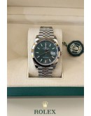 Rolex Datejust 41mm Mint Green Smooth Bezel 126300 2025 New FULL SET
