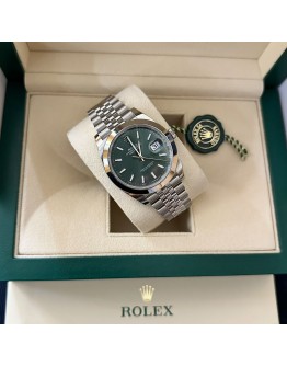 Rolex Datejust 41mm Mint Green Smooth Bezel 126300 2025 New FULL SET