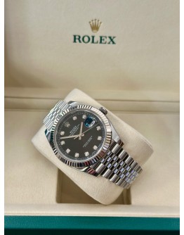 Rolex Datejust 41mm Jubilee Black Diamond Dial 126334 FULL SET