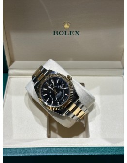 Rolex SKY-DWELLER 42mm 326933 Steel and Yellow Gold Black Dial Oyster bracelet FULL SET