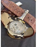 Ulysse Nardin Marine Chronometer Manufacture 1185-122/41  in Steel with Rose Gold Bezel on Brown Alligator Leather Strap with Silver Dial FUUL SET 