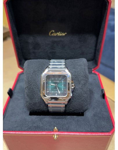 Cartier SANTOS DE CARTIER WSSA0062 LARGE MODEL Graduated green dial  STEEL  bracelet 2025 NEW FULL SET