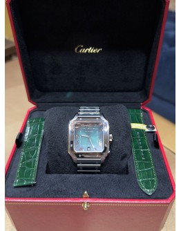 Cartier SANTOS DE CARTIER WSSA0062 LARGE MODEL Graduated green dial  STEEL  bracelet 2025 NEW FULL SET