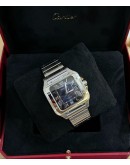 Cartier Santos WSSA0071 Large Size Blue Dial Stainless Steel Bracelet FULL SET