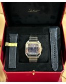 Cartier Santos WSSA0071 Large Size Blue Dial Stainless Steel Bracelet FULL SET
