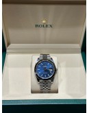 Rolex Datejust 41mm Bright blue Smooth Bezel 126300 2025 New FULL SET