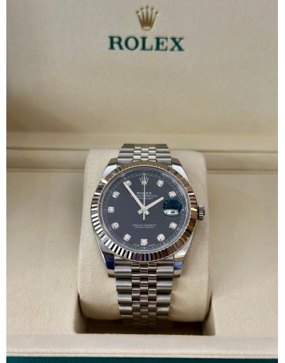 Rolex Datejust 41mm Siyah Pırlanta Kadran - Full S Erkek Kol Saati