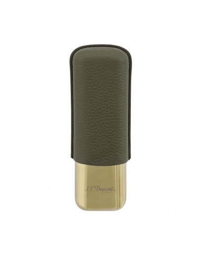 S.T. Dupont Grained Leather İkili Puro Kılıfı Khaki Yeşil 183269