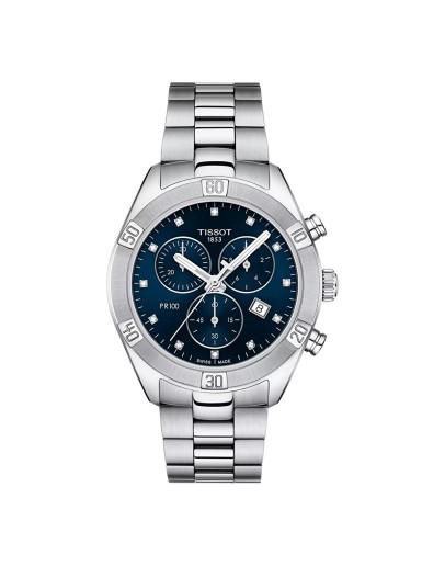 Tissot PR 100 Kuvars Kronograf 38mm Mavi Kadran Kadın Kol Saati