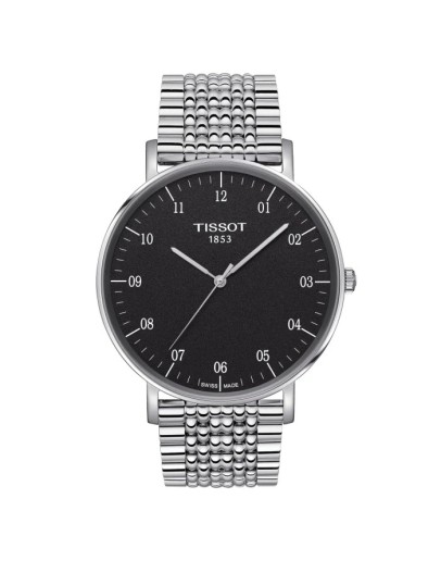 Tissot Everytime Siyah Kadran Çelik Bileklik Erkek Kol Saati