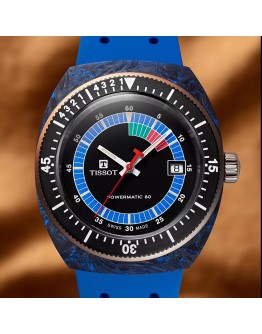 Tissot Sideral S Otomatik 41mm Siyah Kadran Kauçuk Kordon Erkek Kol Saati - Detay