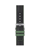 Tissot yeşil deri ve kauçuk kayış boynuz aralığı 22 mm 
