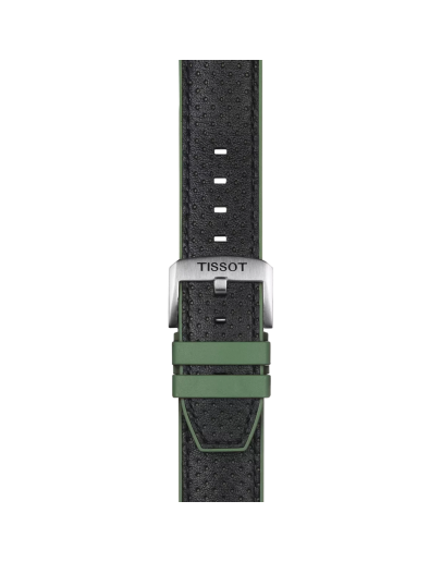 Tissot yeşil deri ve kauçuk kayış boynuz aralığı 22 mm 